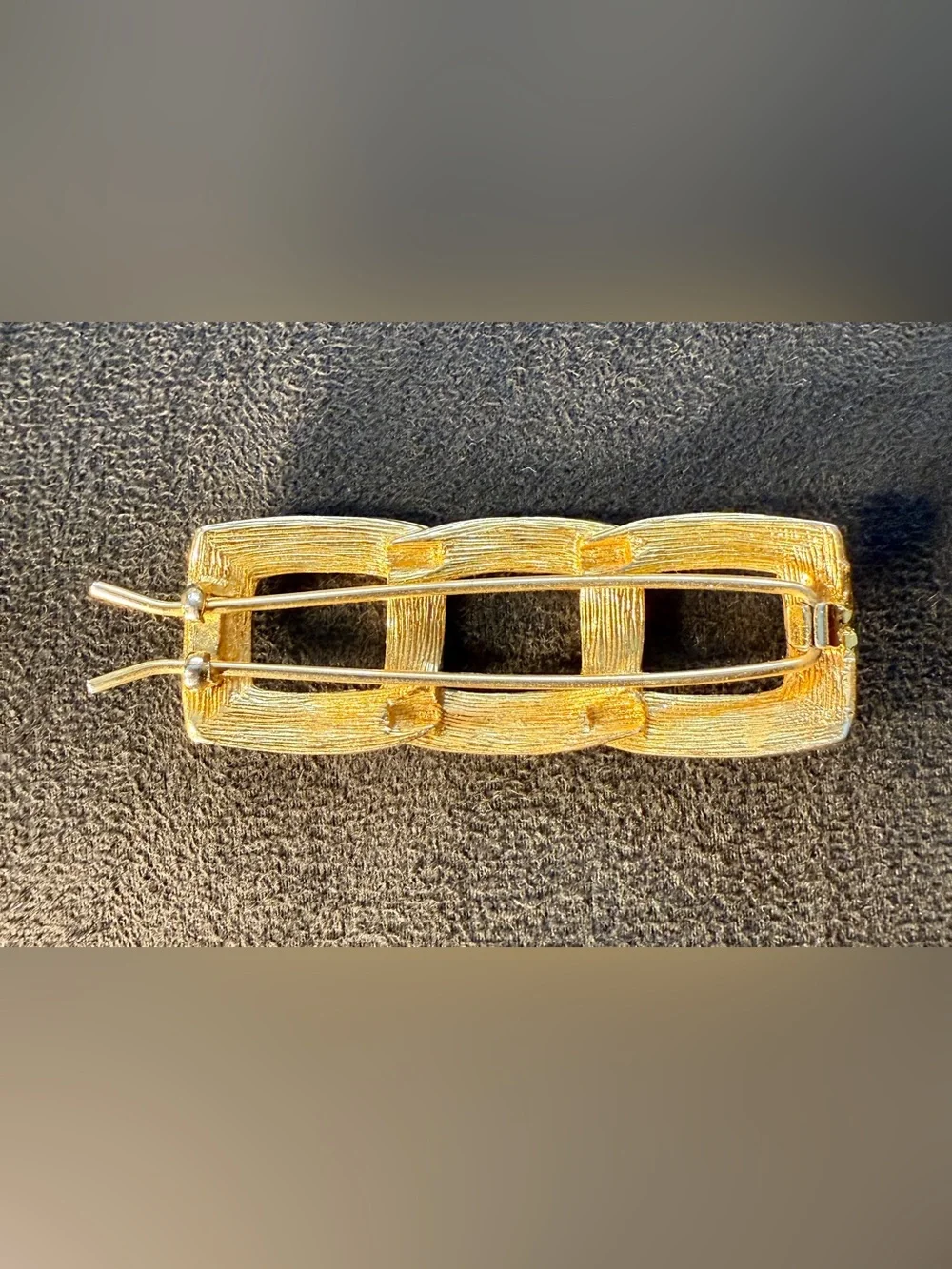 Vintage 1970s Gold Tone Geometric Barrette